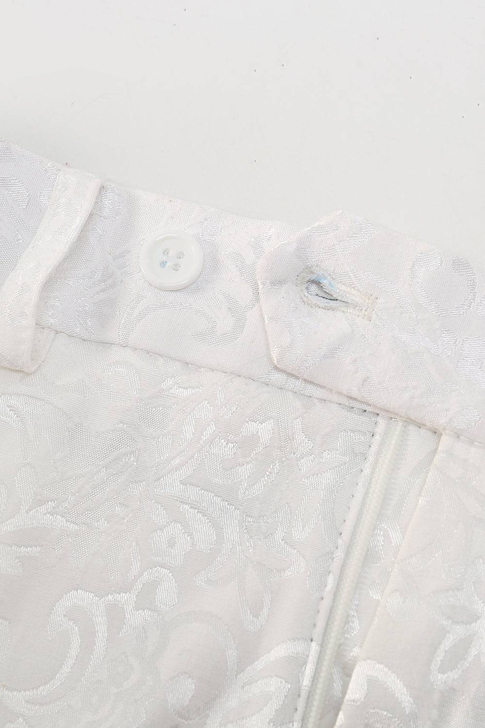 2 Piece White Shawl Lapel Jacquard Homecoming & Prom Suits