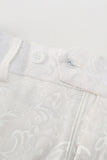 2 Piece White Shawl Lapel Jacquard Homecoming & Prom Suits