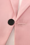2 Piece Peak Lapel Grey Pink One Button Men's Prom Suits