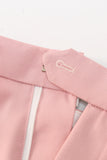 2 Piece Peak Lapel Grey Pink One Button Men's Prom Suits