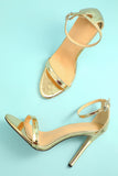 Gold Stiletto Sandal  Prom Heel