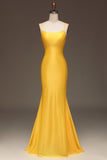 Simple Royal Blue Satin Mermaid Long Prom Dress