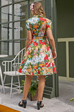 Vintage Print 1950s Swing Dress