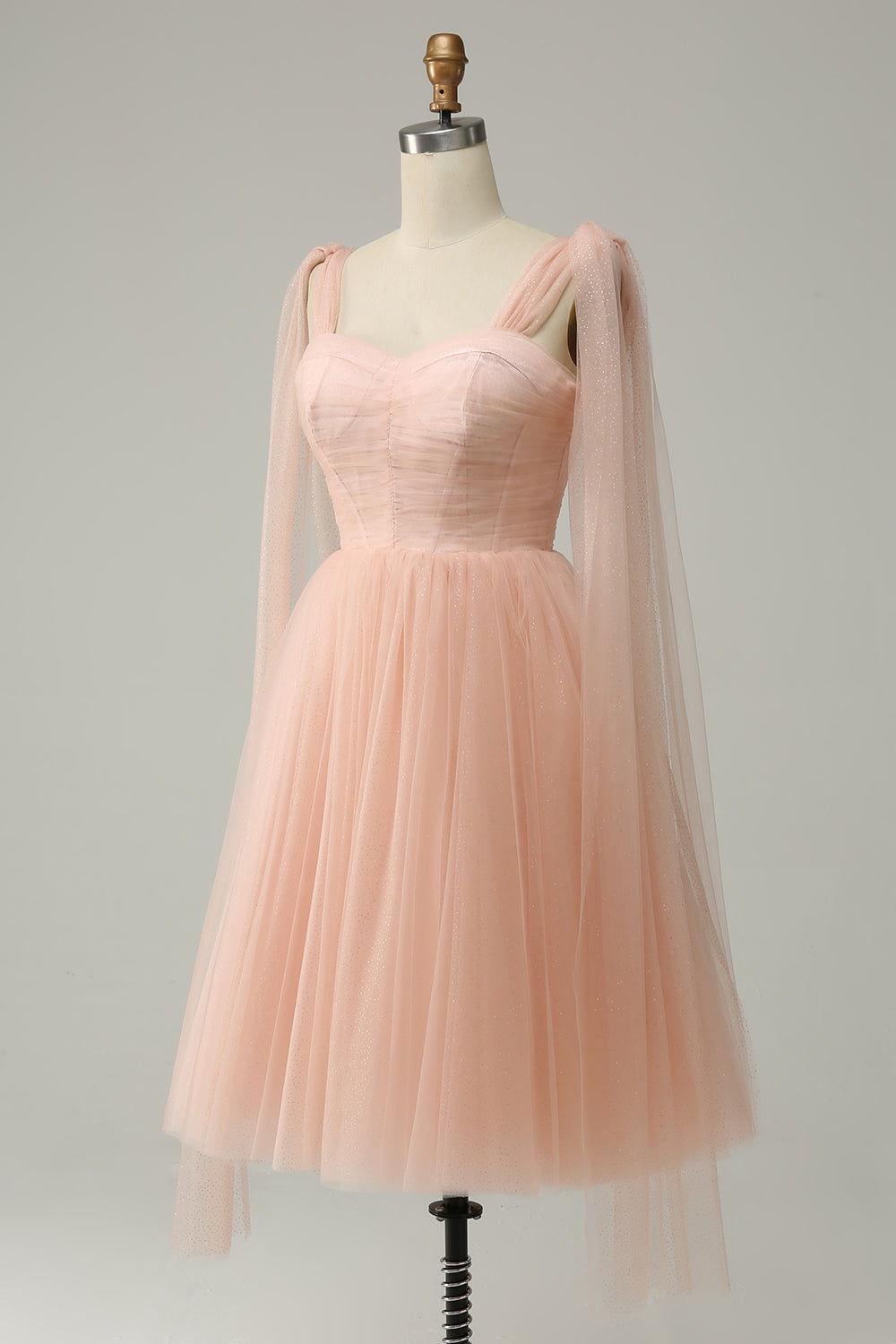 A Line Blush Sweetheart Midi Formal Dress
