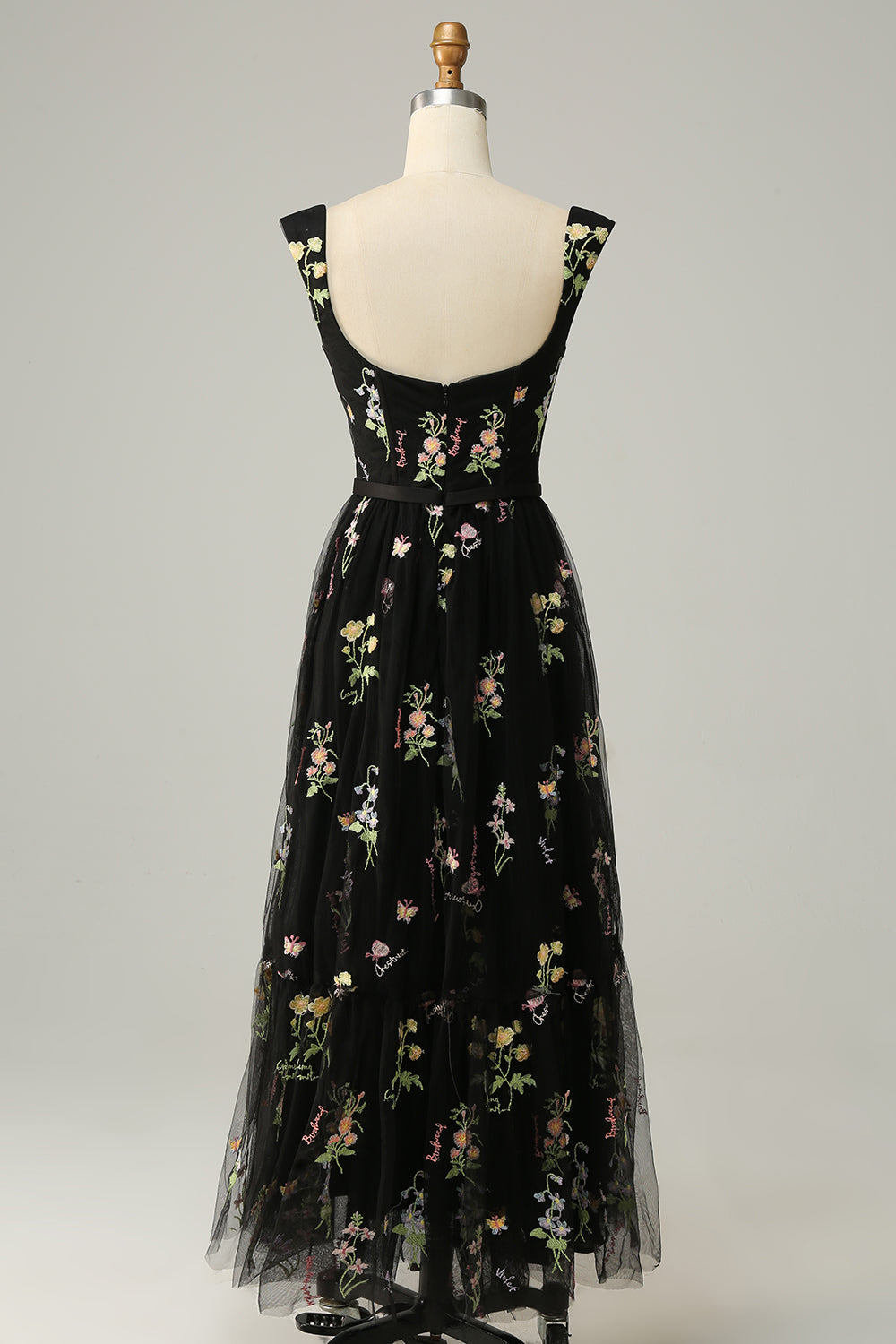 Princess A Line Champagne Long Prom Dress with Embroidery