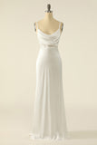 Ivory Satin Simple Prom Dress