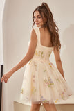 Champagne Cute A Line Sweetheart Short Homecoming Dress