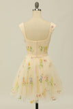 Cute A Line Sweetheart Champagne Short Homecoming Dress