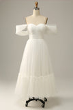 Ivory A Line Off The Shoulder Bridal Dress