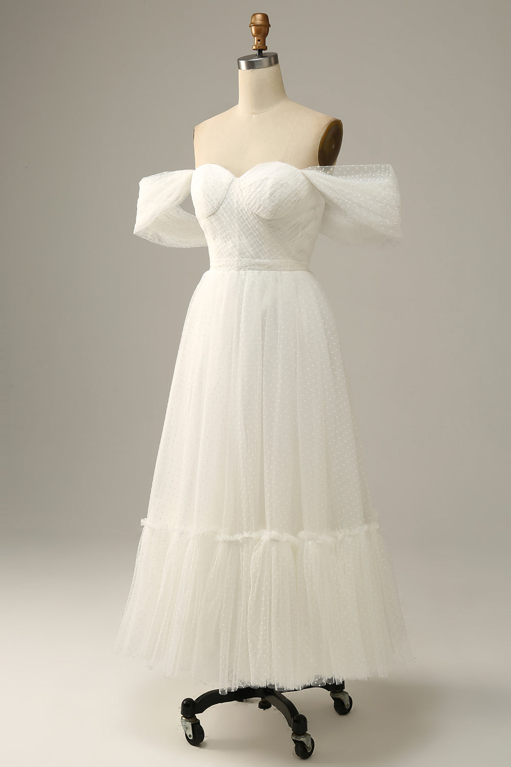 Ivory A Line Off The Shoulder Bridal Dress