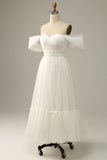 Ivory A Line Off The Shoulder Bridal Dress