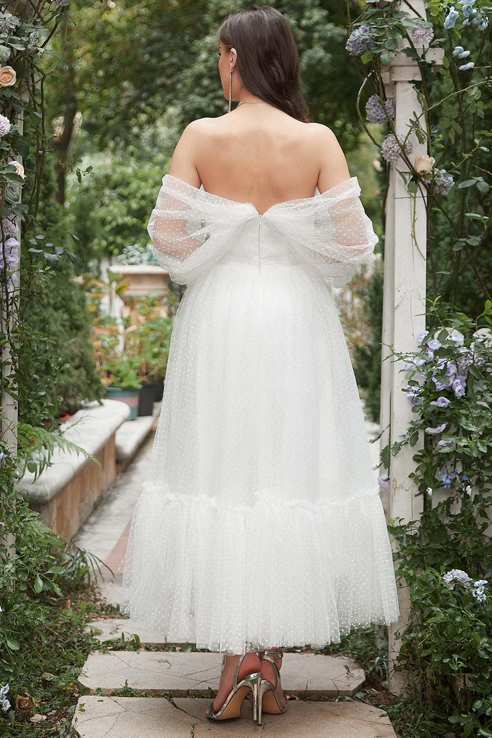 Ivory A Line Off The Shoulder Bridal Dress