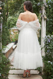 Ivory A Line Off The Shoulder Bridal Dress