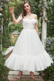 Ivory A Line Off The Shoulder Bridal Dress