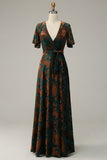Burnout Velvet Dark Green Floor Length Dress