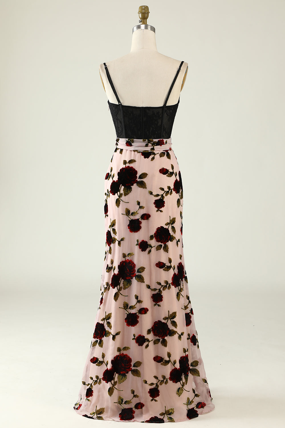 Floral Spaghetti Straps Wedding Guest Dress with Slit