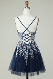 Dusty Sage Green Spaghetti Straps Homecoming Dress With Criss Cross Back
