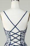 Dusty Sage Green Spaghetti Straps Homecoming Dress With Criss Cross Back