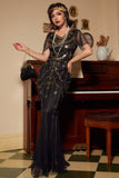 Sequins Dark Green Long 1920s Dress