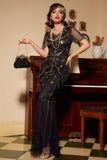 Sequins Dark Green Long 1920s Dress