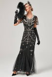 Red Sequins Long 1920s Flapper Dress