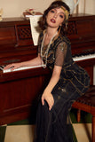 Sequins Dark Green Long 1920s Dress