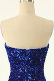 Royal Blue Sweetheart Sequins Tight Homecoming Dress