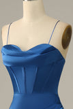 Dark Green Spaghetti Straps Mermaid Prom Dress