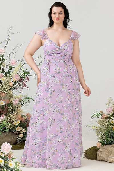 Plus size purple floral dress store