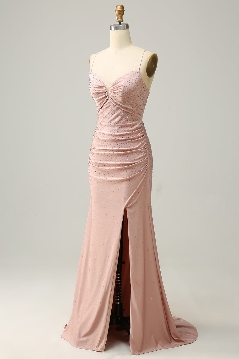Mermaid Spaghetti Straps Royal Blue Long Formal Dress with Beading