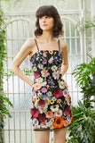 Black Spaghetti Straps Sheath Homecoming Dress with 3D Flowers