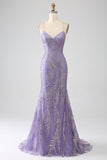 Sparkly Mermaid Lilac Long Prom Dress