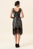Sequins Fringed Flapper Dress with 1920s Accessories Set
