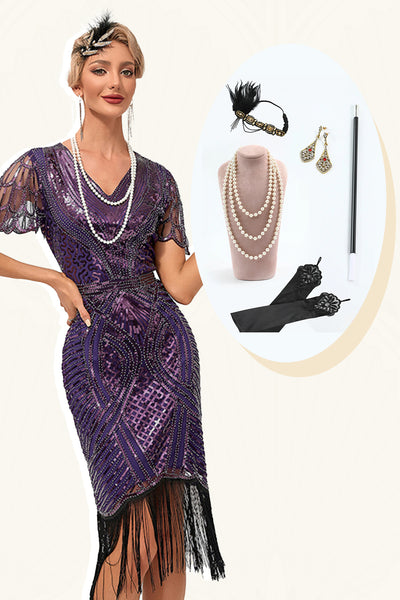 Purple flapper dress outlet
