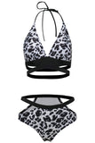 Lace Up Brown Leopard Swimsuit