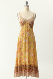 Spaghetti Straps Blue Bohemia Style Dress