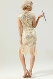 Gold Sequin Fringe Flapper 1920s Dress(Does not contain cape)