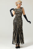 Gold Mermaid 1920s Sequined Flapper Dress