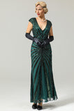 Green Mermaid 1920s Sequined Flapper Dress