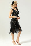 Women 1920s Fringe Gold Sequin Dress