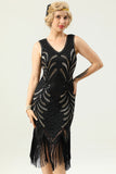 Women 1920s Fringe Gold Sequin Dress