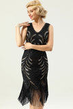 Women 1920s Fringe Gold Sequin Dress