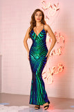 Black Mermaid Sequin Long Prom Dress