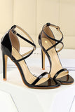 Black Stiletto Sandals