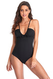 Halter Open Back One-Piece Swimwear