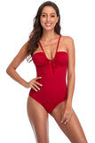 Halter Open Back One-Piece Swimwear