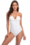 Halter Open Back One-Piece Swimwear