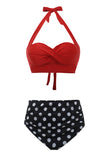 Black Green Leaves Two Pieces Bikini