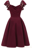 Sweetheart Burgundy Cocktail Party Dress