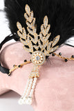 Black 1920s Feather Headband